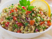 Tabbouleh salad with quinoa, parsley and vegetables